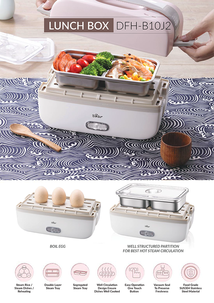 Bear Electric 2 Layer Lunch Box 1.0L Catalog Bear Malaysia